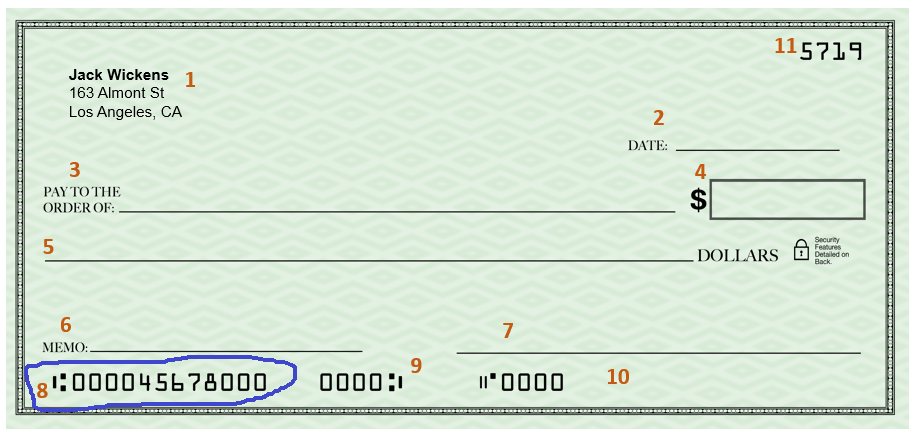 check structure - routing number