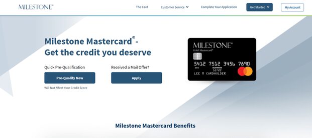 Milestone Gold Mastercard application process - 1
