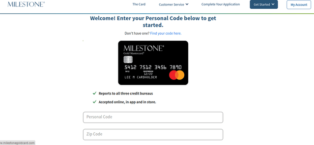 Milestone Gold Mastercard application process - 4