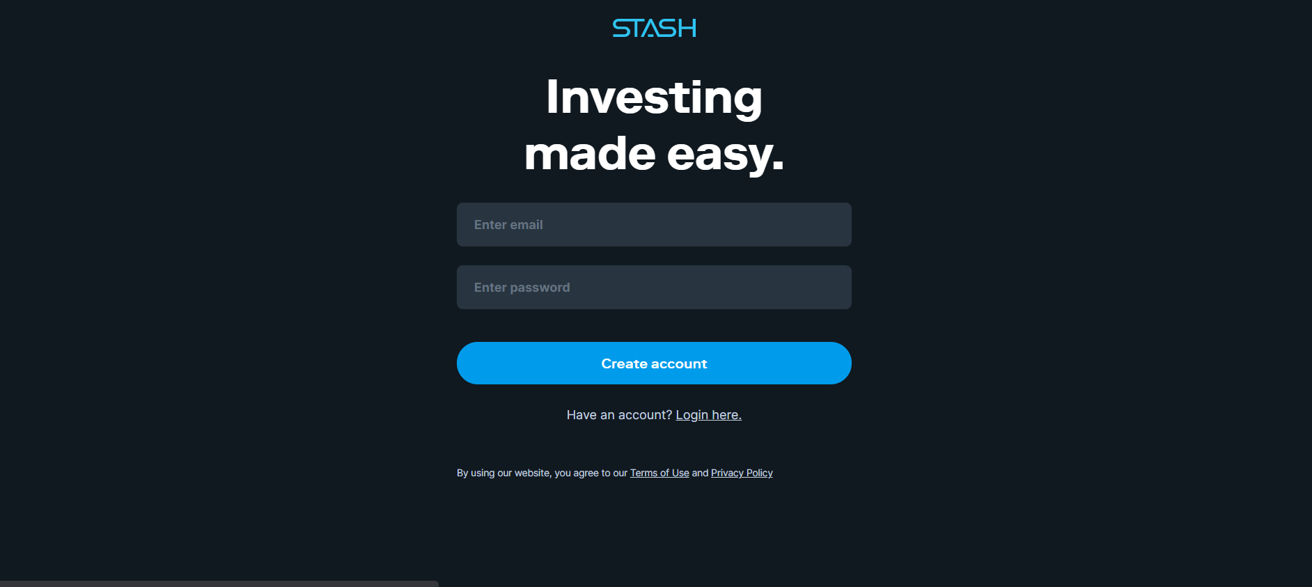 Stash-invest application process 1