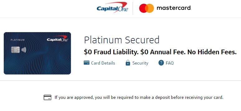 capital one secured application