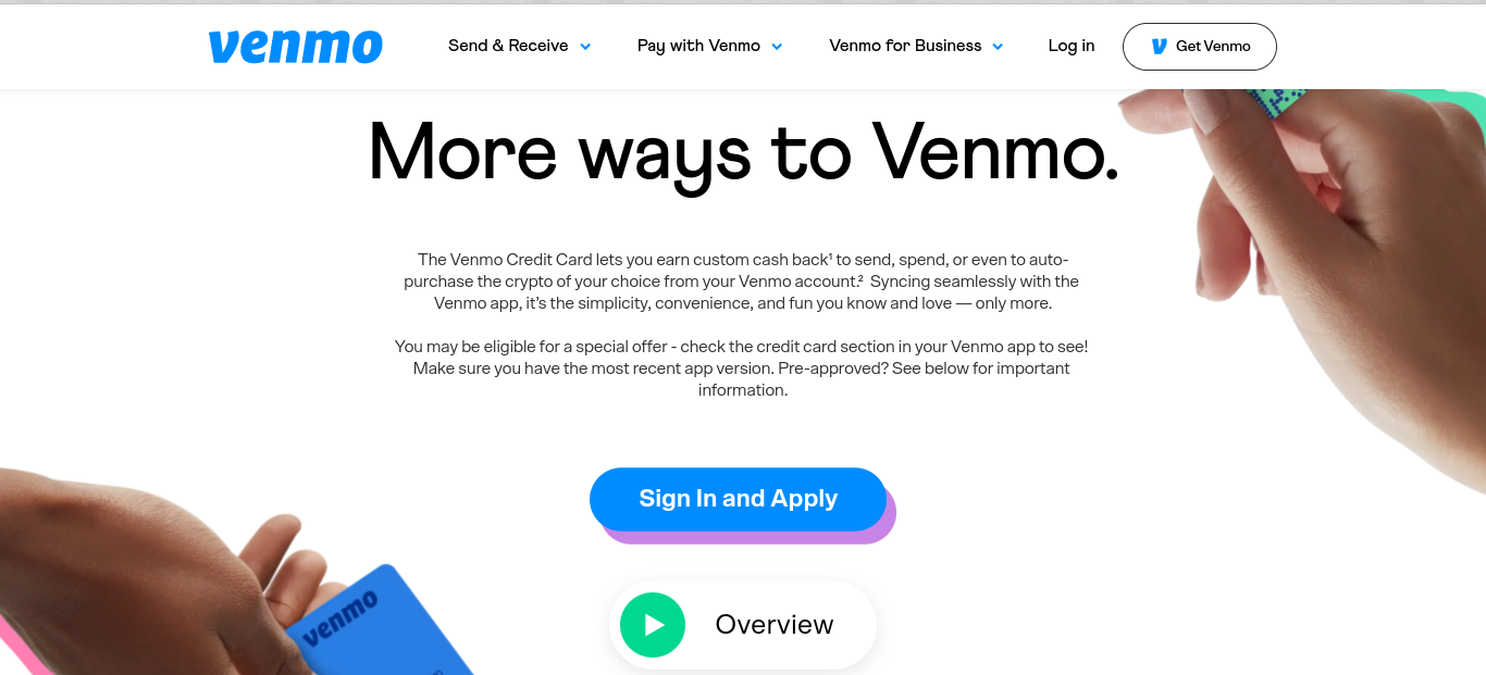 venmo card application step 1