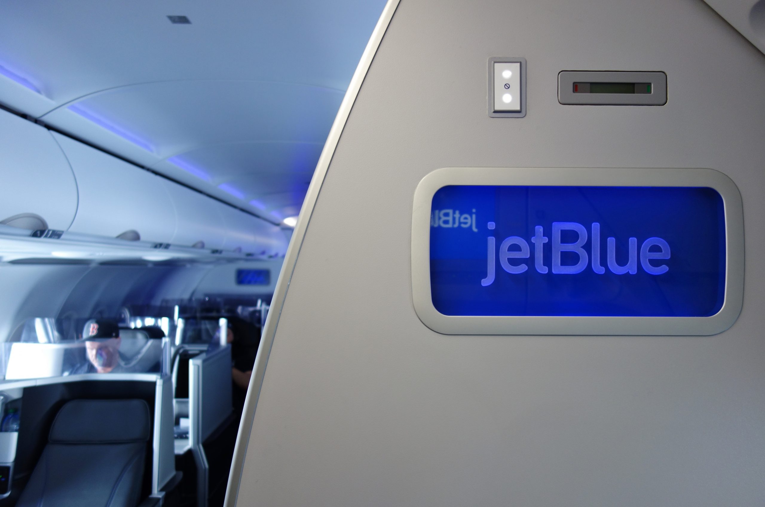seats inside JetBlue airplane