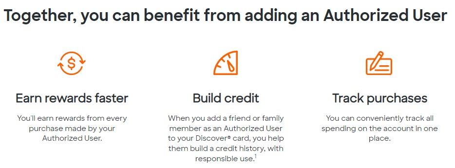 Adding authorized user Discover