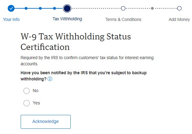 W-9 Tax Withholding Status Certification