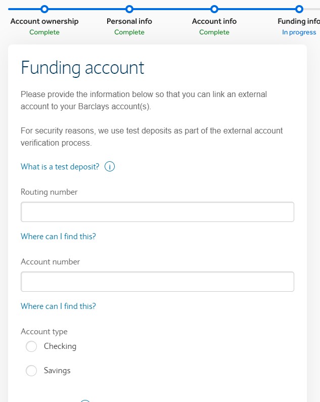barclays funding account