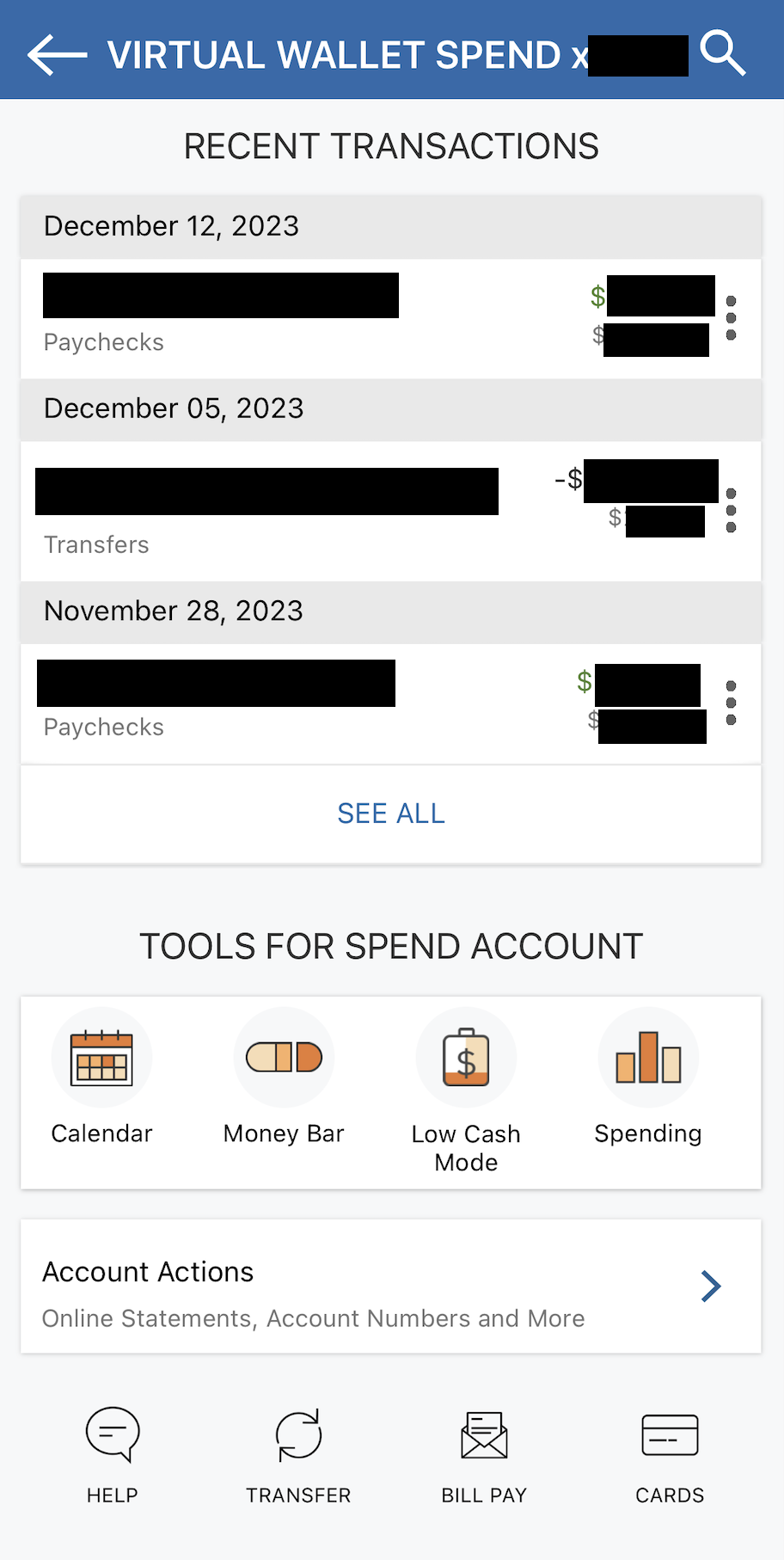 PNC Virtual Wallet Spend