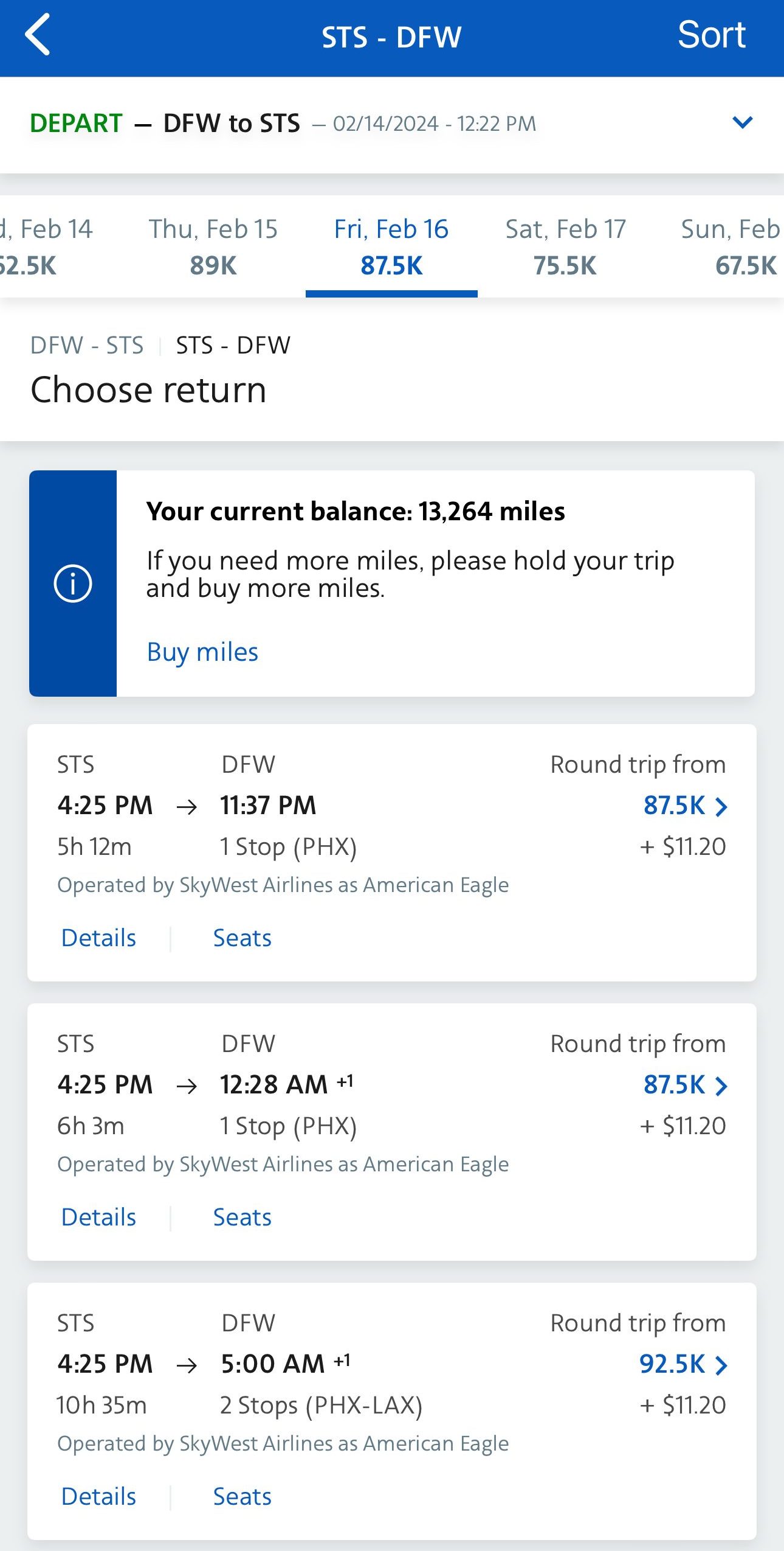 Use American Airlines Select Platinum card miles to book a flight