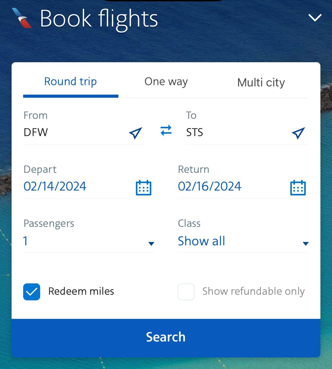 American Airlines Book a flight (1)