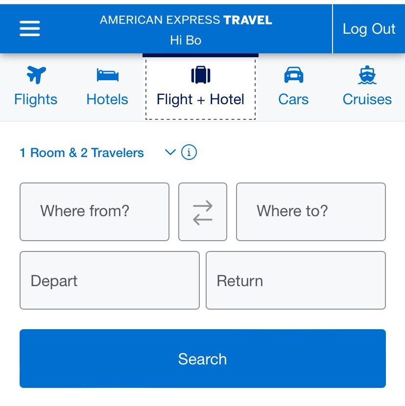 American Express Travel find travel package