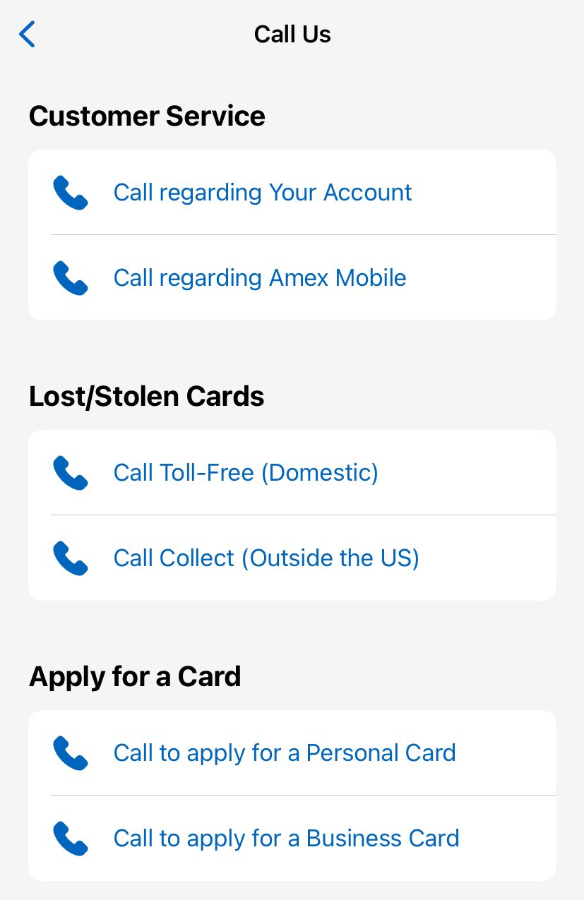 American Express phone support