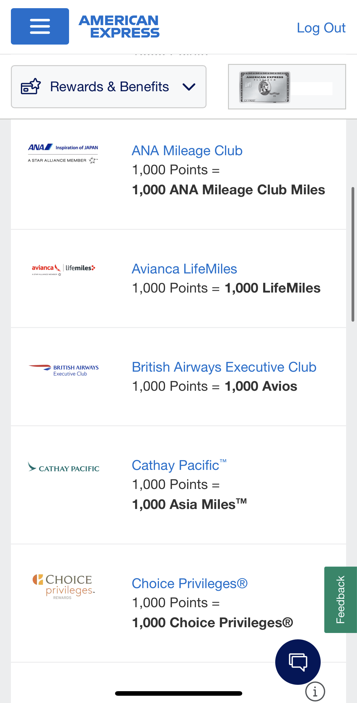 Amex Platinum travel partners