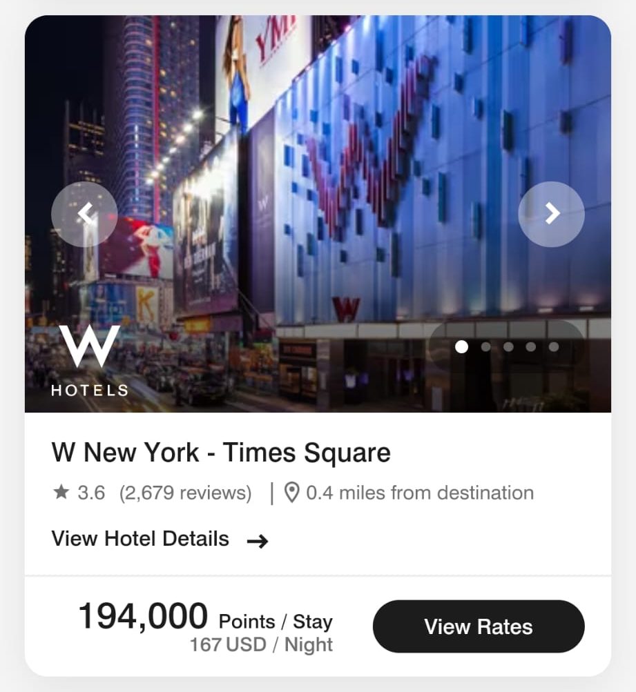 Book hotel with Marriot Brilliant card points