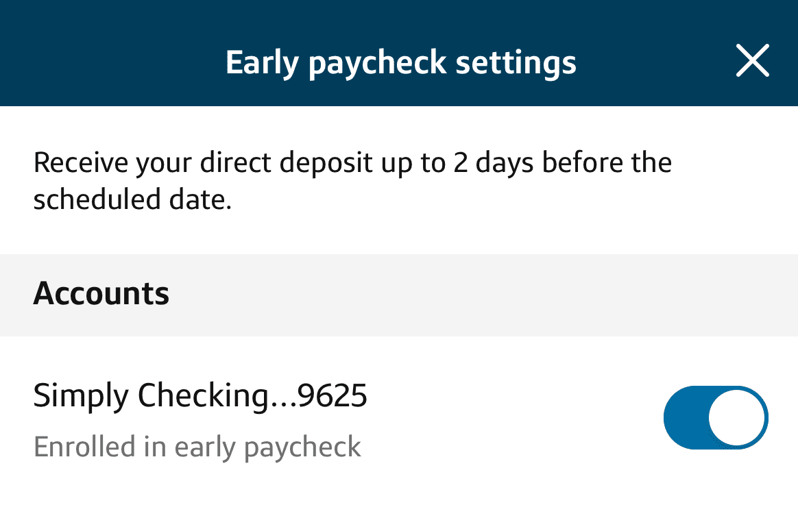 Capital One Early paycheck
