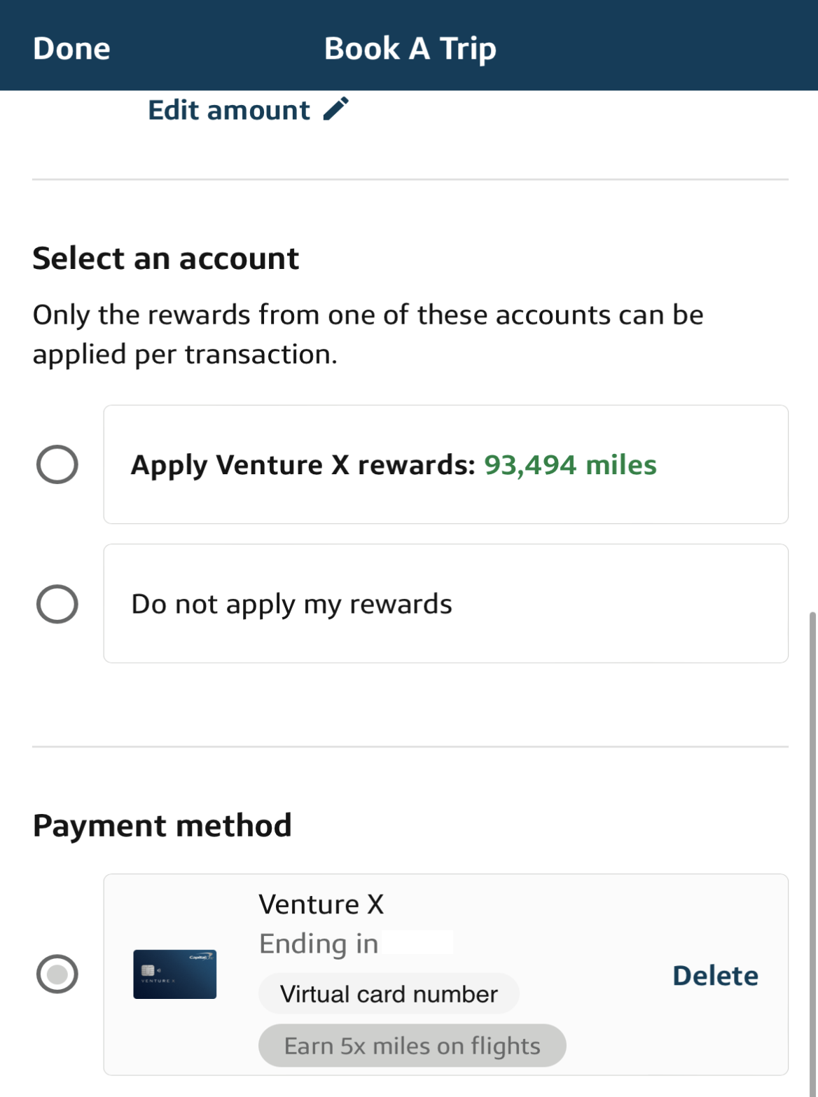Capital One venture x pay with miles
