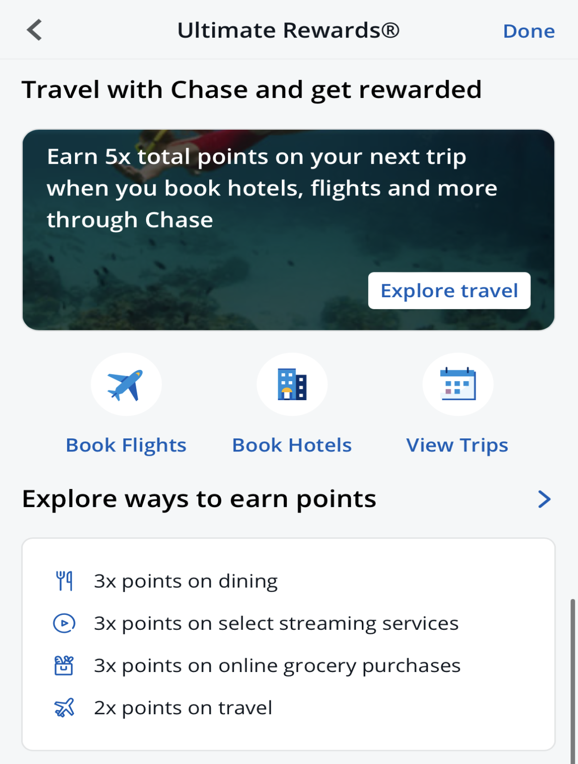 Chase Sapphire Preferred options on Chase Ultimate Rewards options