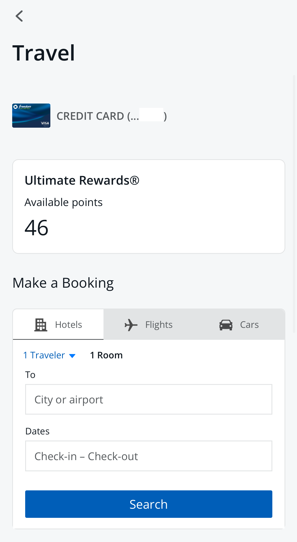example of Redeeming Chase freedom unlimited points for travel