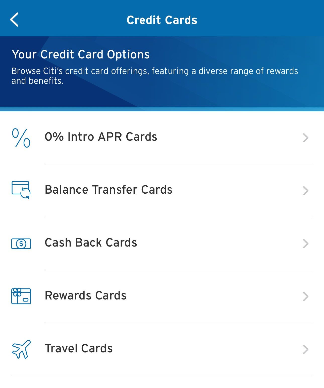 Citi credit card options