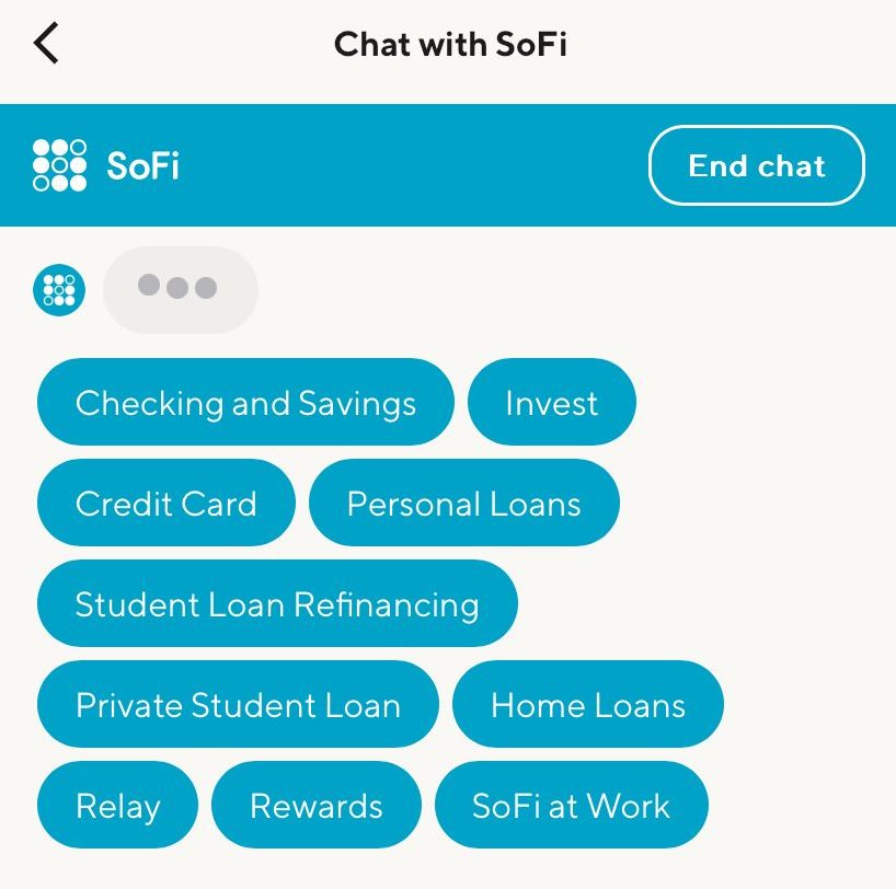 SoFi Chat Options