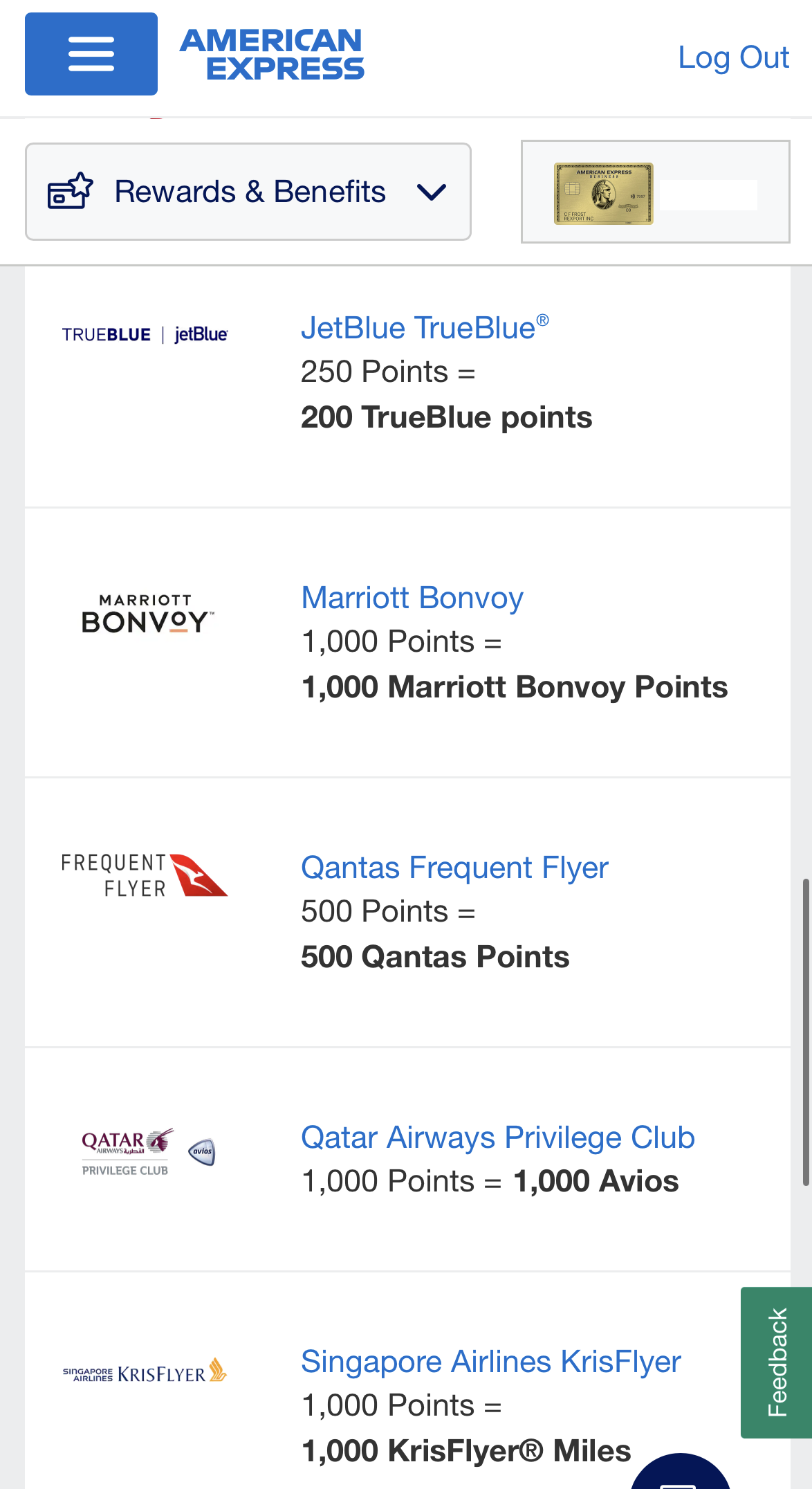 Amex Transfer points to Airline and Hotels - JetBlue, Marriot Bonvoy, Qatar Airways, Singapore Airlines