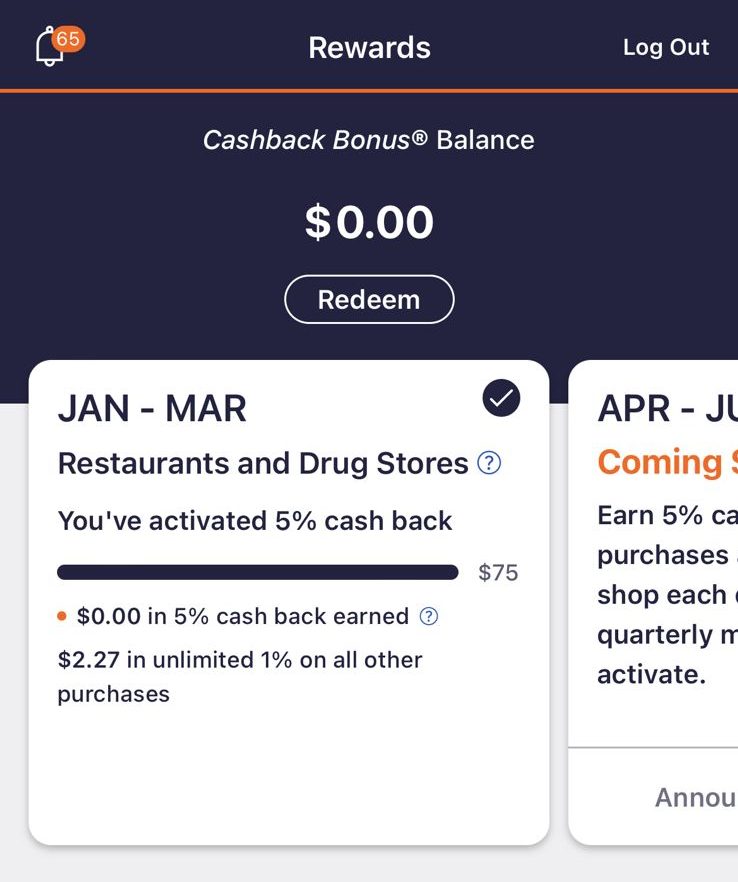 discover rotating categories cash back