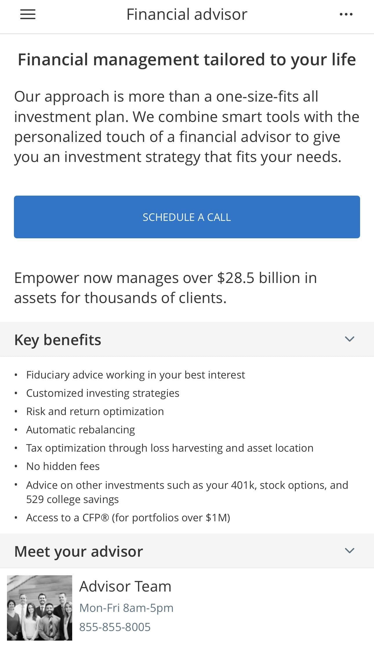 Empower consult with advisor on app
