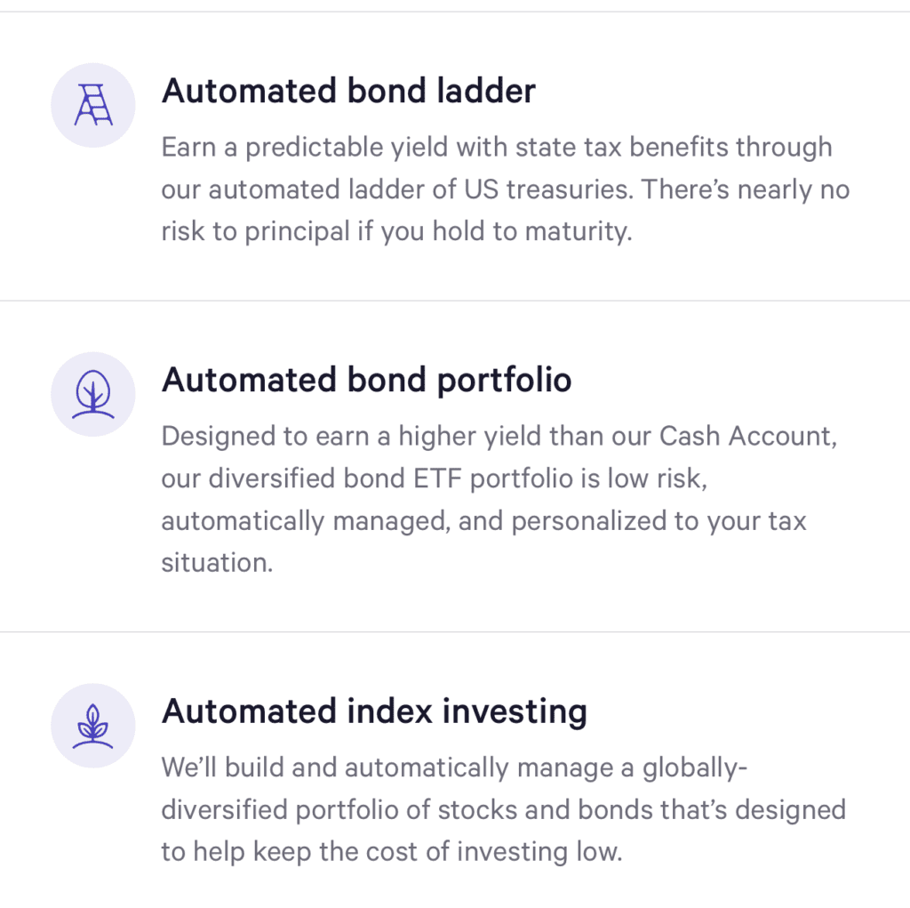 automated investing options, Wealthfront