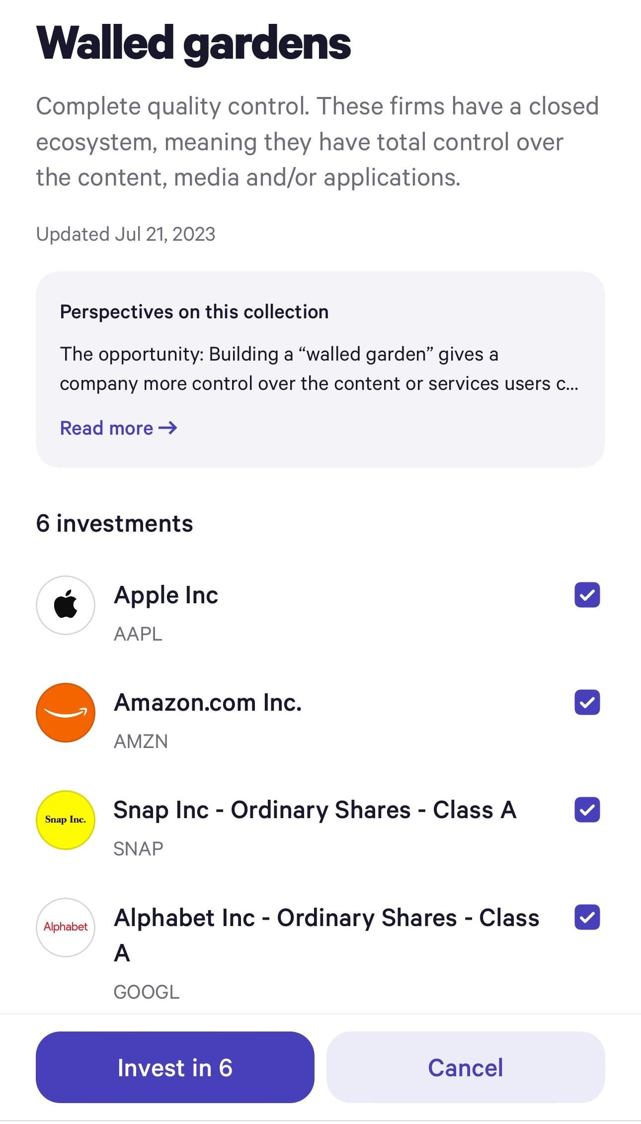 Wealthfront walled gardens