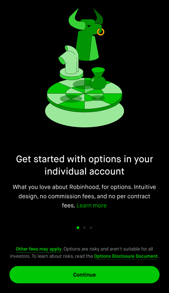 Robinhood get started with options
