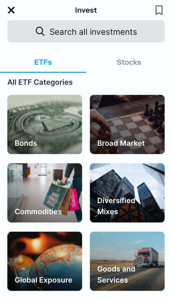 Stash ETF categories