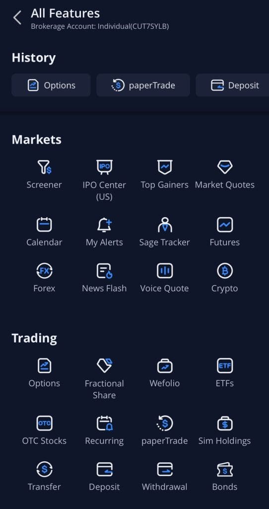 paper trading and other features