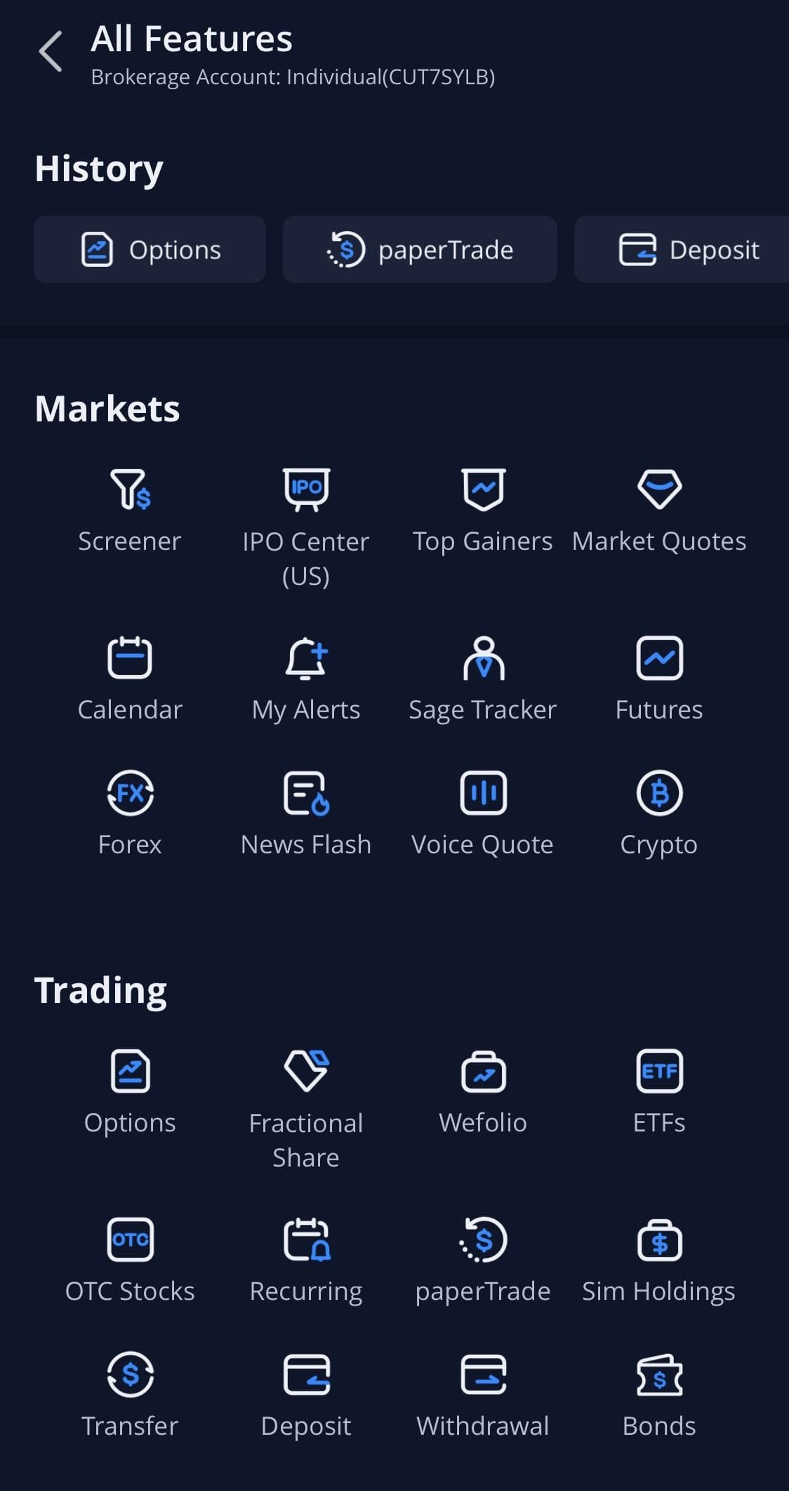 paper trading and other features