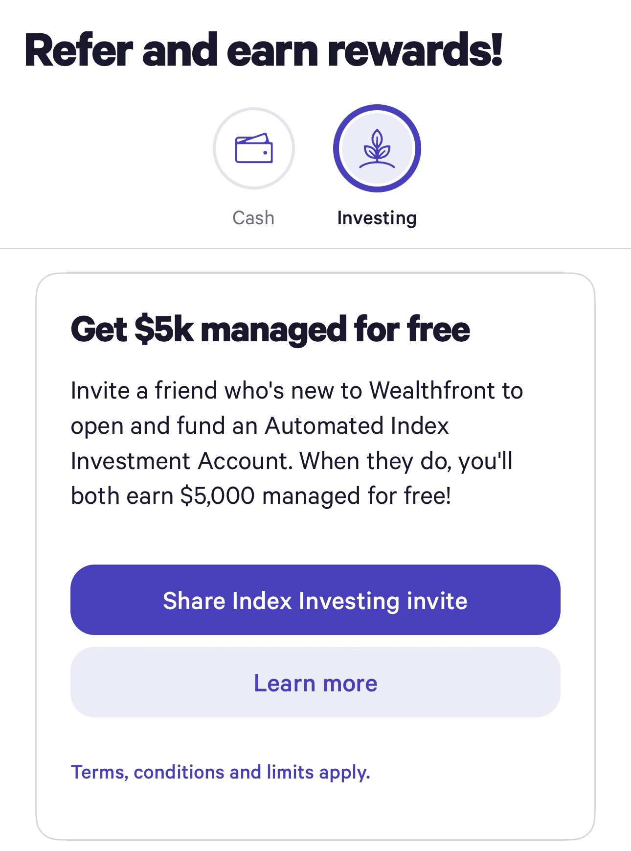 Wealthfront rewards for referrals