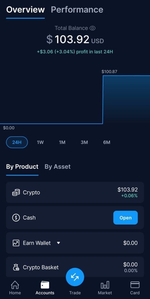 24 hour change portfolio, crypto.com