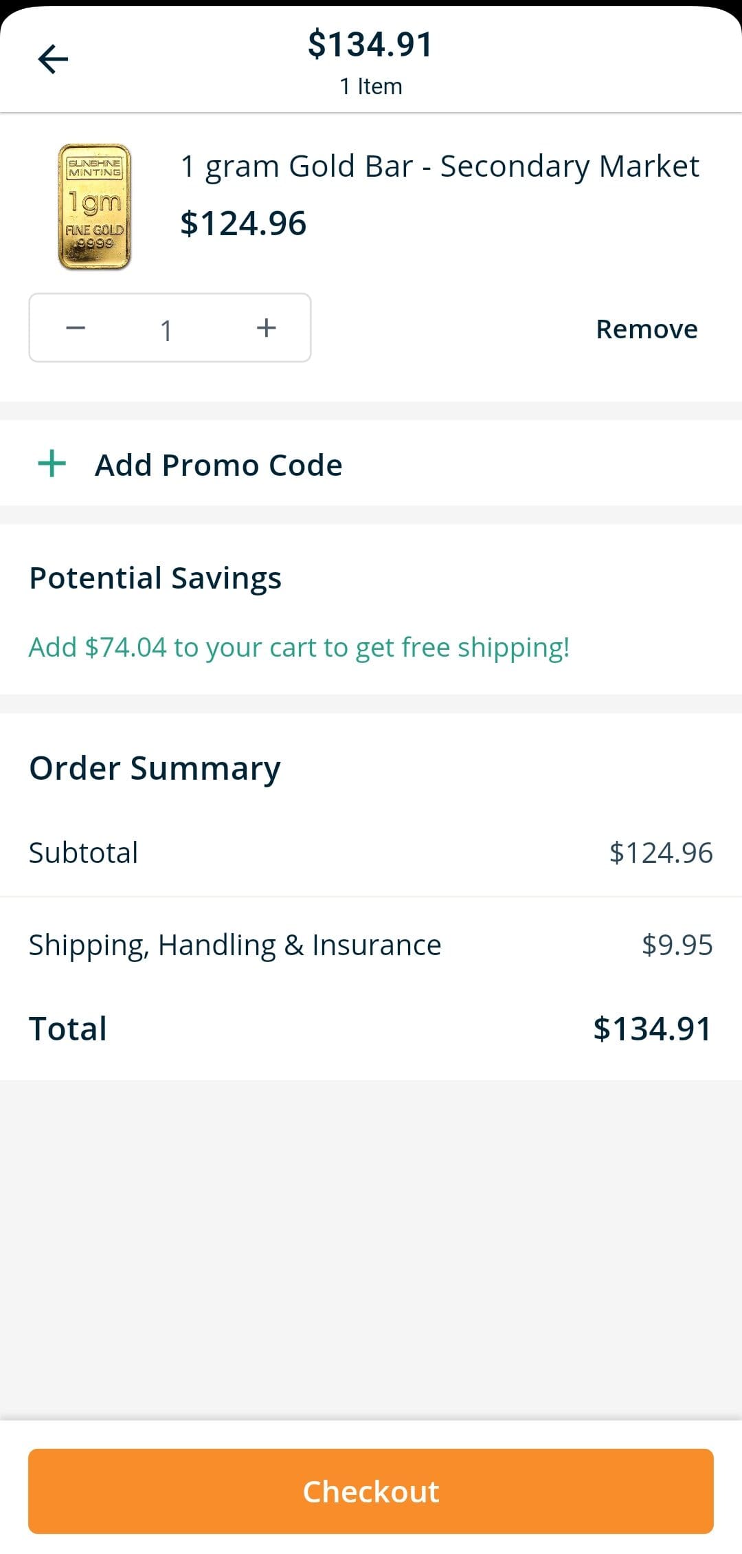APMEX checkout