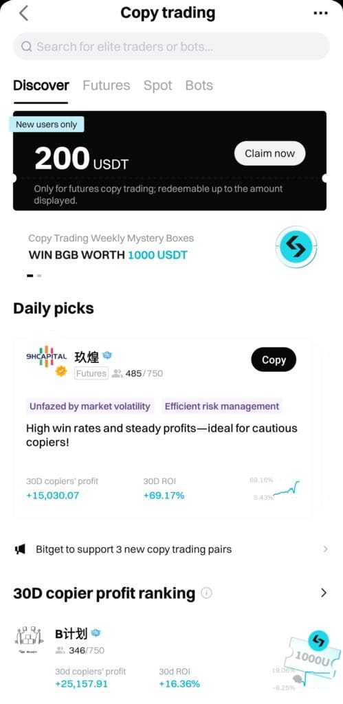 Bitget copy trading