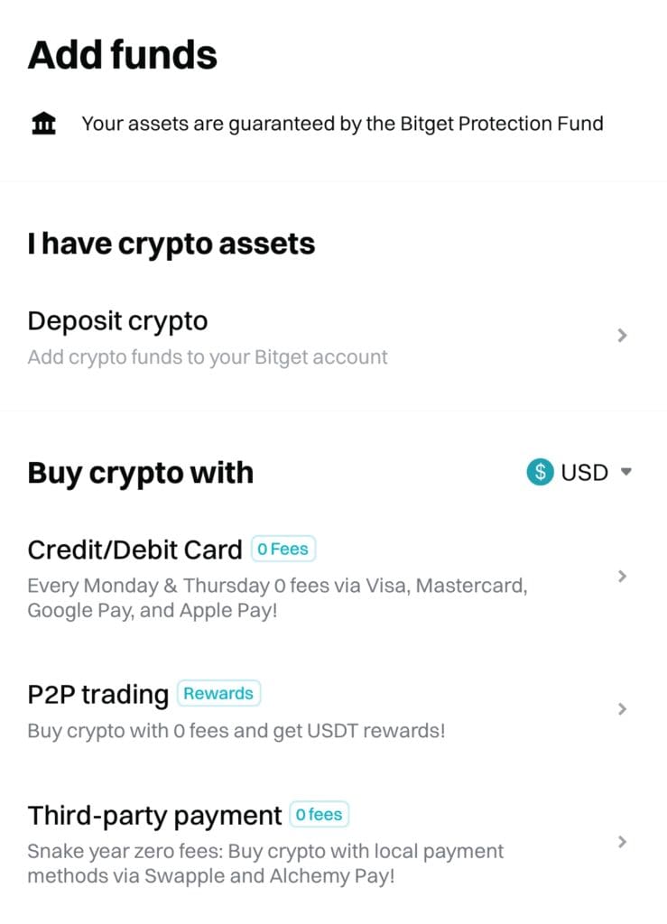 Bitget deposit