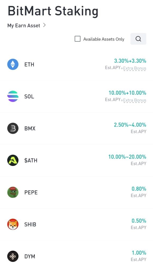 Bitmart staking