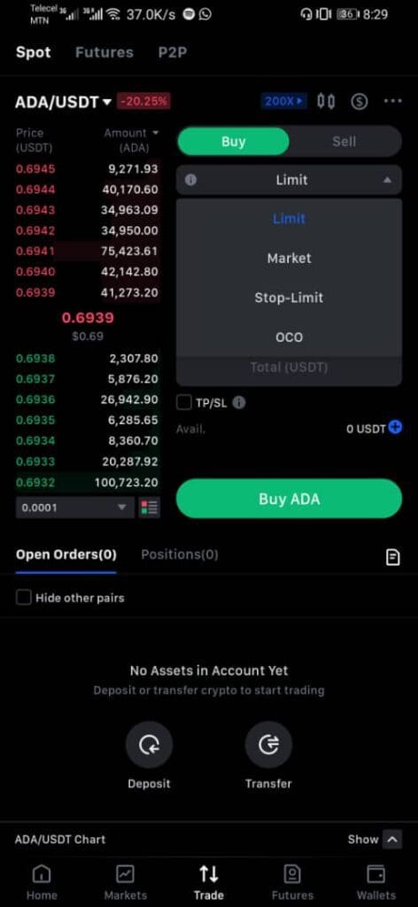 Buy Cardano on MEXC