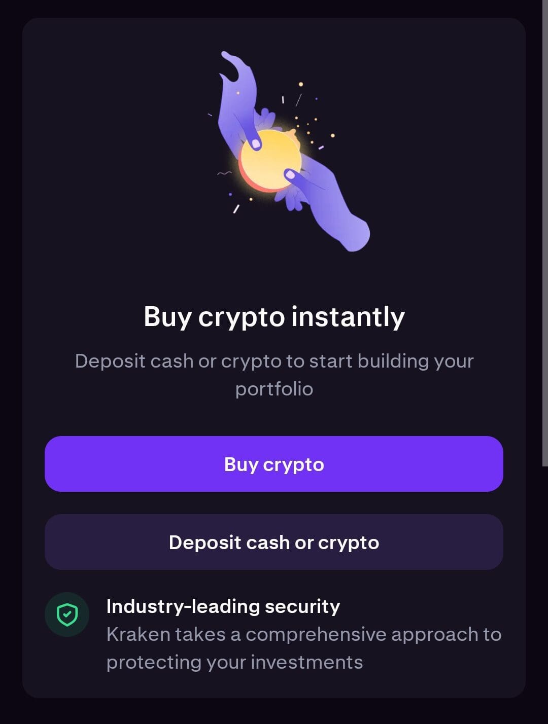 Buy crypto instantly on Kraken