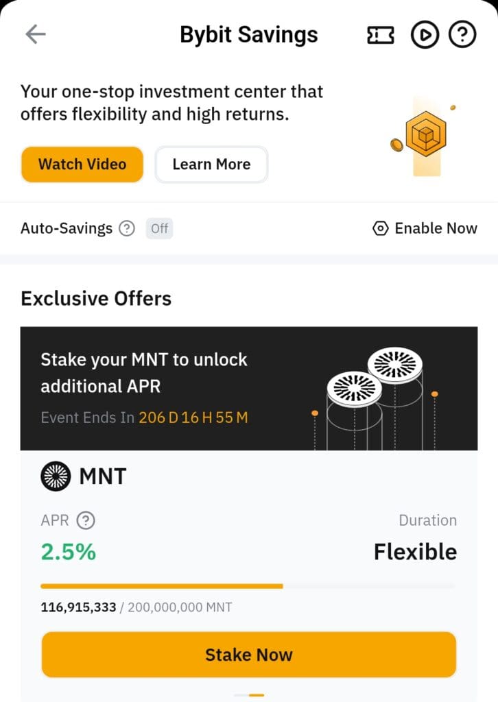 Bybit savings