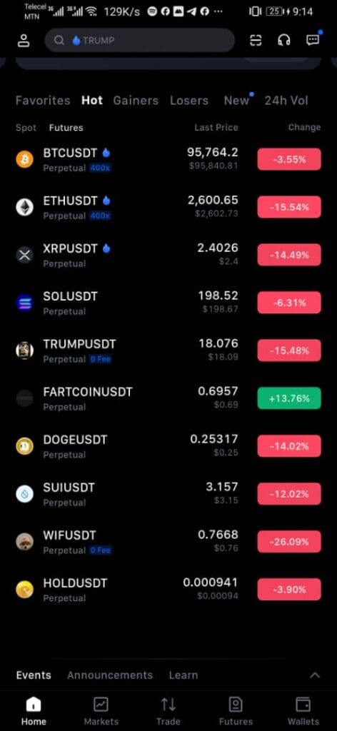 Hot coins, MEXC