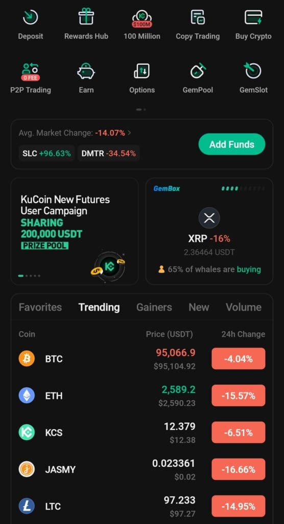 KuCoin app overview