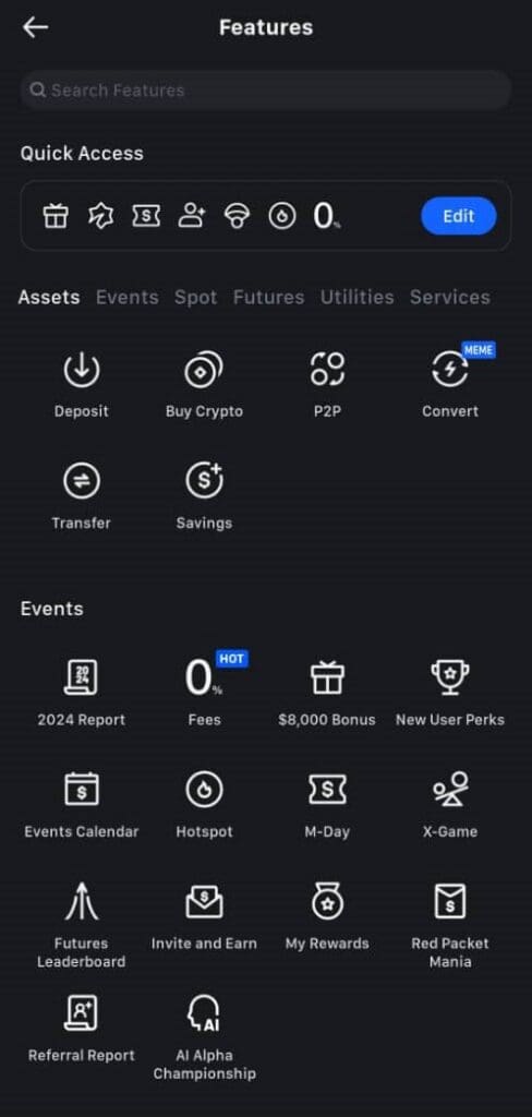 MEXC features