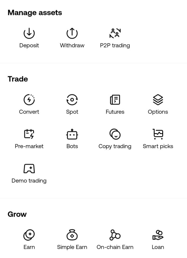 OKX features
