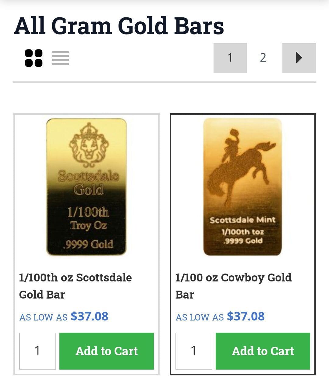 SD Bullion gold bars