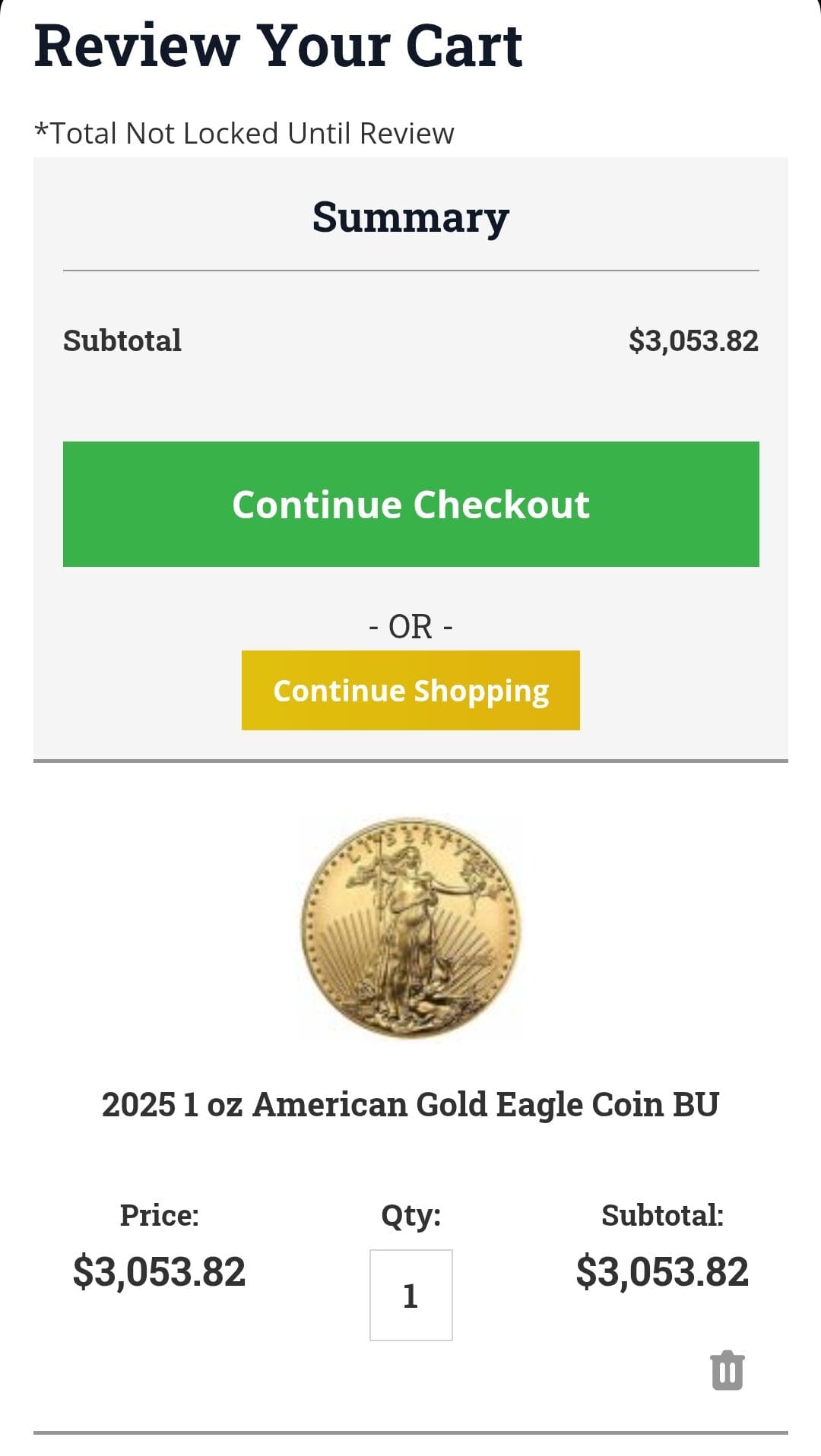 SD Bullion order