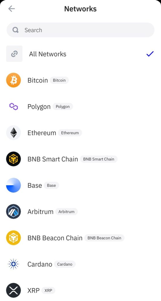 all networks, Trust Wallet