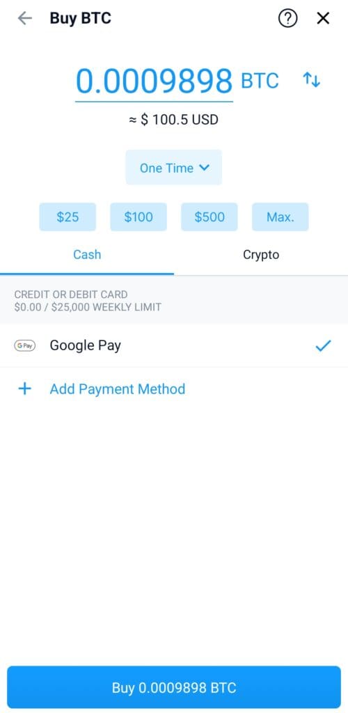 buy BTC, crypto.com
