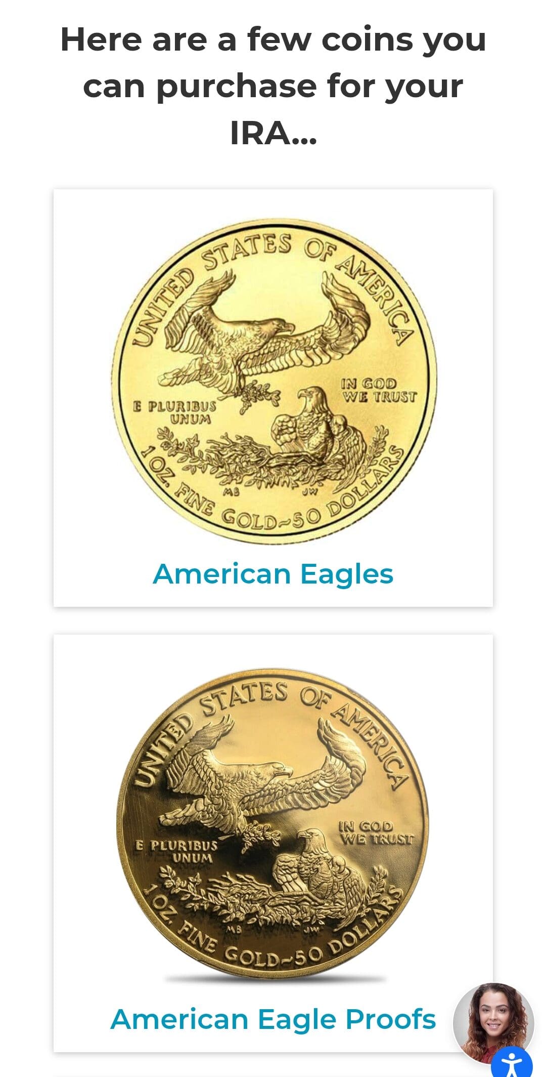 gold IRA coins, Augusta Precious Metals